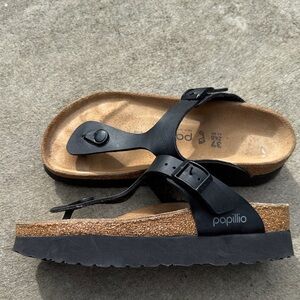 Papillio Black Cork Sole Sandals